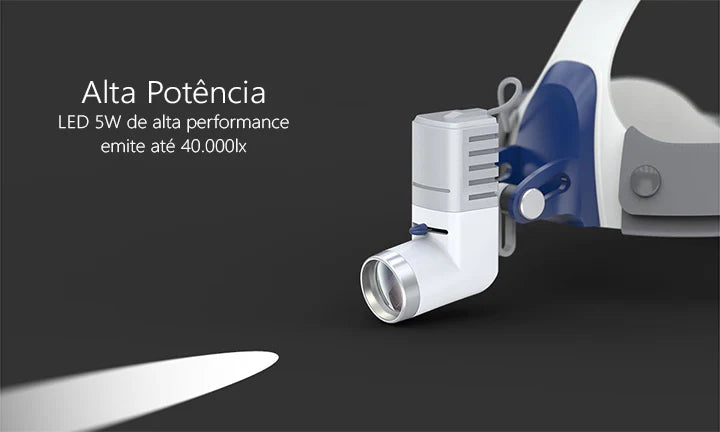 Fotóforo de LED 5W bateria recarregável
Fotoforo Luz Led 5w Cirurgião Dentista Procedimentos Médicos
Farol Dental LED 5W - Lupas Cirúrgicas para Odontologia