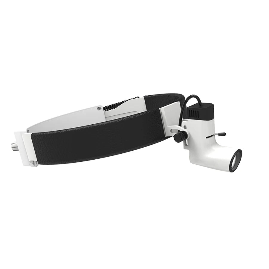 Fotóforo LED odontológico profissional com 110.000 Lux de potência e foco ajustável, acompanhado de maleta de transporte.