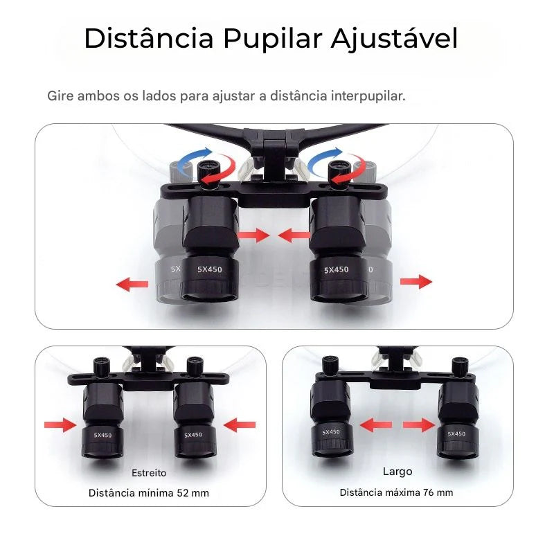 Lupa Binocular Com Fotóforo LED Sem Fio 5W 4x a 6x Ergo