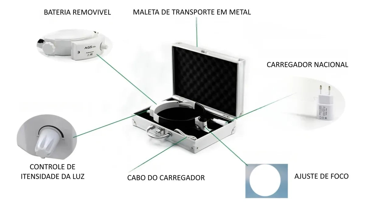 Fotóforo Led Trilux Cirúrgico com 2 Baterias