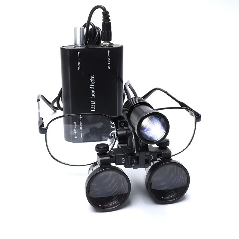 Lupa Binocular com Fotóforo LED 2.5X e 3.5X Vision Plus