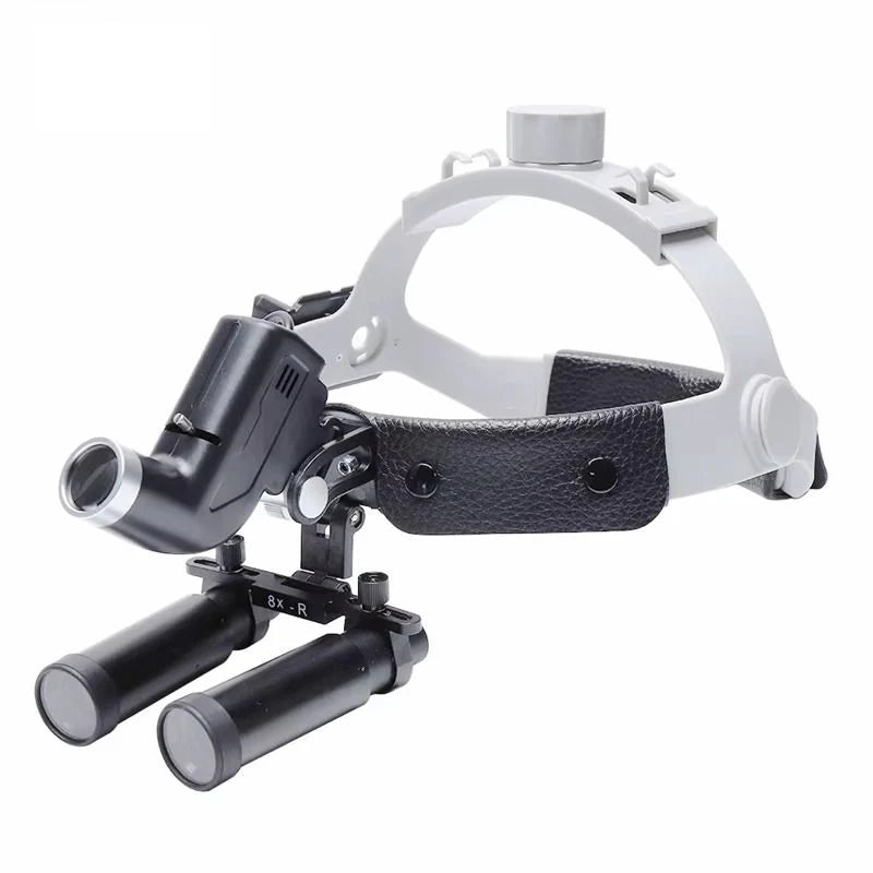Lupa de Cabeça Cirúrgica Vision Com Fotóforo LED Sem Fio 4X 5X 6X e 8X