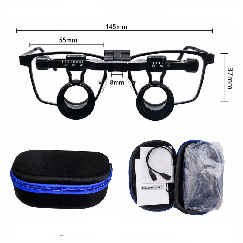 Lupa Binocular Flip-Up com Armação em Titânio