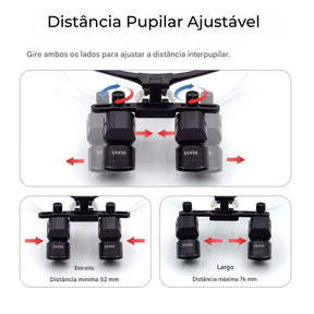 Lupa Binocular Com Fotóforo LED Sem Fio 5W 4x a 6x Ergo