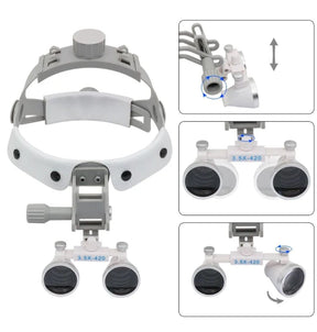 Lupa Binocular Odontológica com Led 3.5X - Lupa de Cabeça