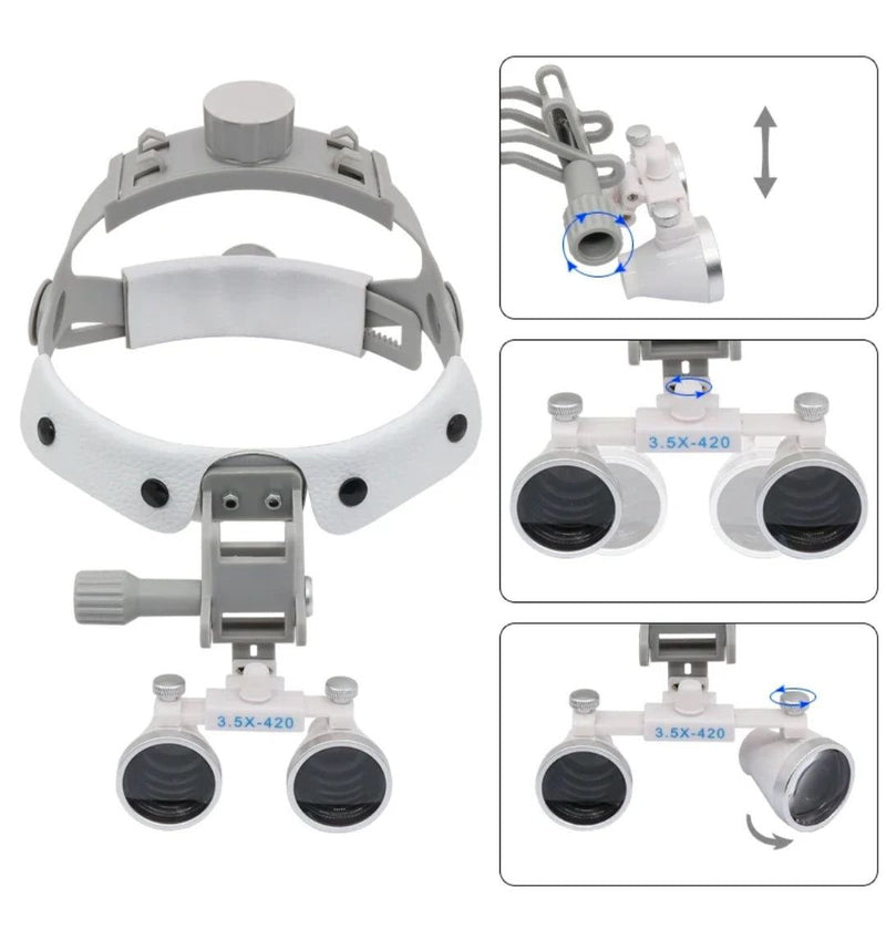 Lupa Binocular Odontológica com Led 3.5X - Lupa de Cabeça