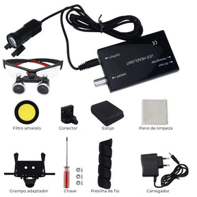 Lupa Binocular com Iluminação LED 2.5X e 3.5X - Aumento e Clareza