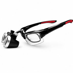 Lupa Binocular Profissional com Armação Integrada para Óculos de Grau